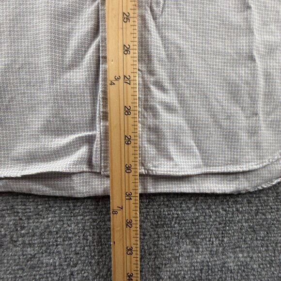 David Donahue Blue Brown Short Sleeve 16 Trim Check Cotton Button Up Shirt Men - Picture 5 of 13